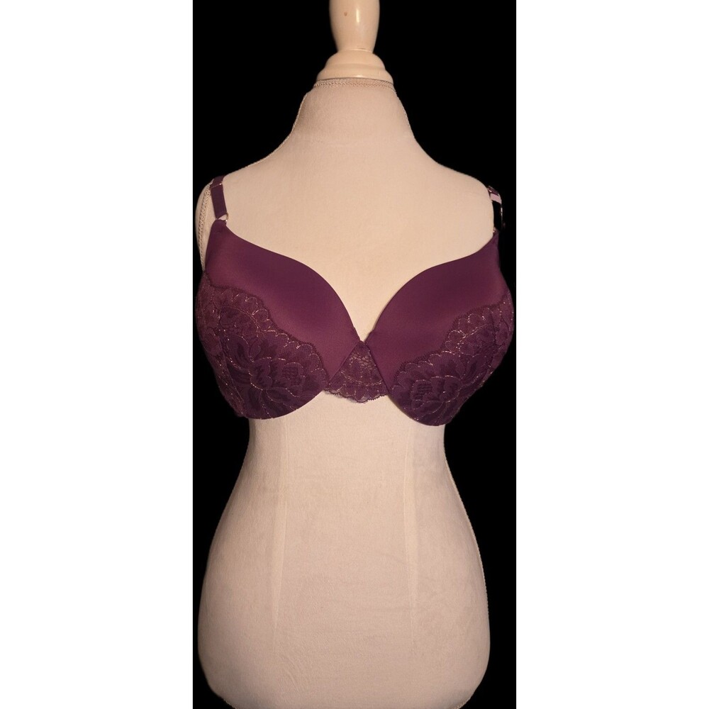 MAIDENFORM Push-Up & In Plunging Bra DM9900 *Wonderbra Purple Gold Trim LACE 40D